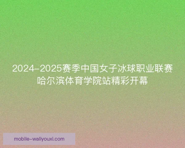 2024-2025赛季中国女子冰球职业联赛哈尔滨体育学院站精彩开幕
